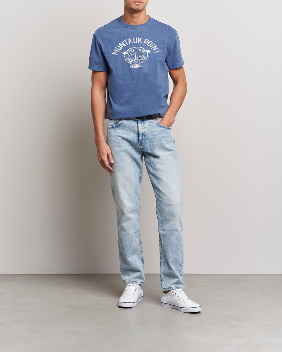 Herren | T-Shirts | Polo Ralph Lauren | Graphic Logo Jerset Crew Neck T-Shirt Earth Blue