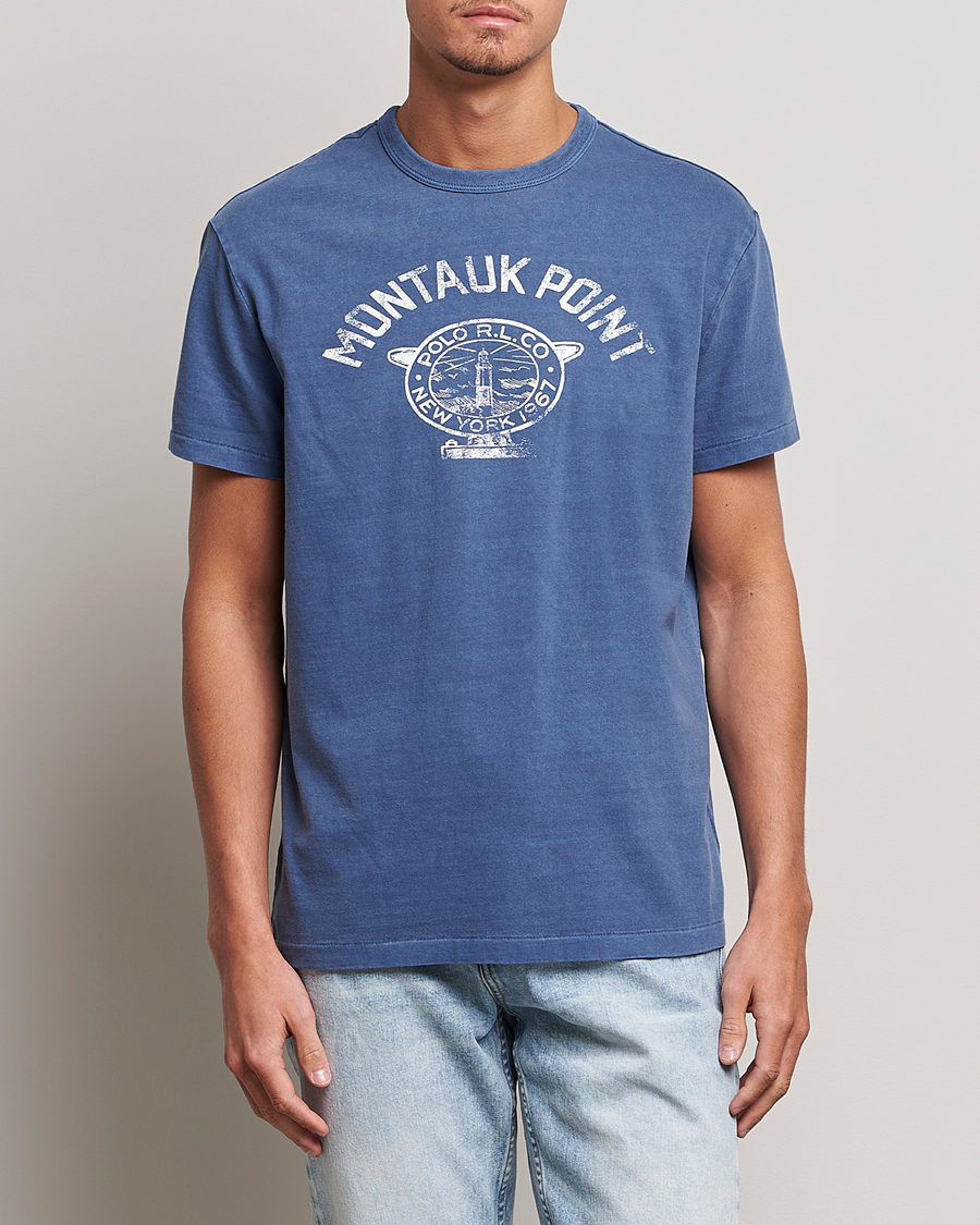 Herren | T-Shirts | Polo Ralph Lauren | Graphic Logo Jerset Crew Neck T-Shirt Earth Blue