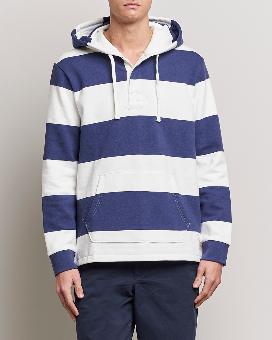 Herren | Pullover | Polo Ralph Lauren | Jersey Blockstriped Hoodie Boat Navy/White