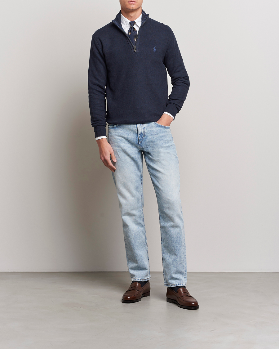 Herren | Pullover | Polo Ralph Lauren | Textured Half-Zip Navy Heather