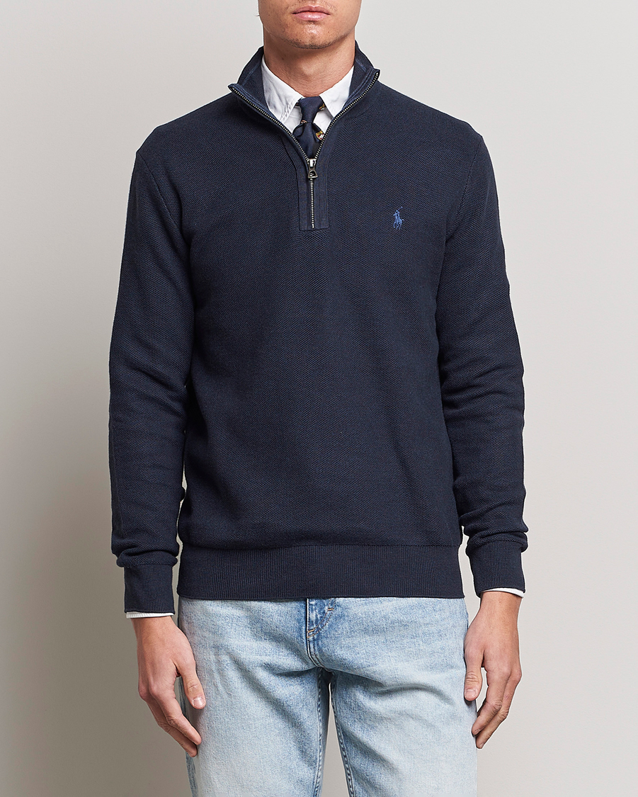 Herren | Pullover | Polo Ralph Lauren | Textured Half-Zip Navy Heather