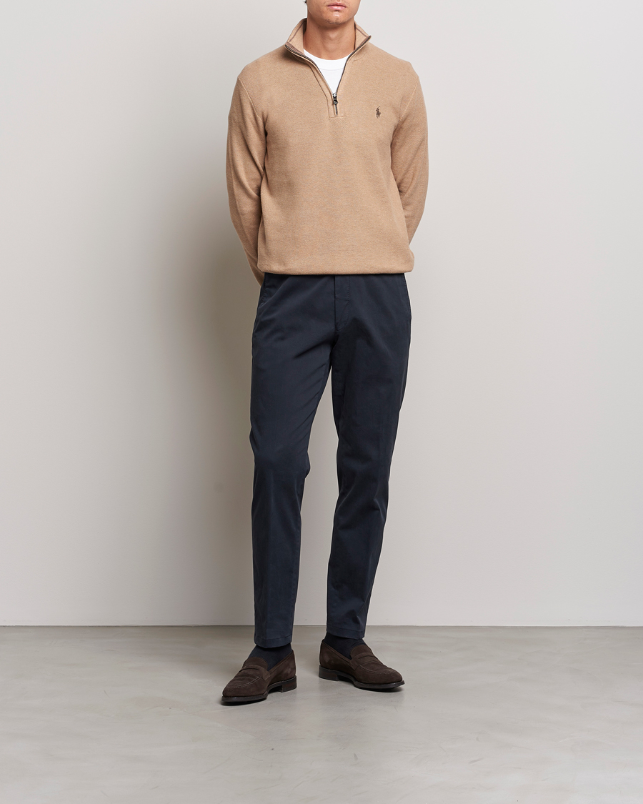 Herren | Pullover | Polo Ralph Lauren | Textured Half-Zip Camel Melange