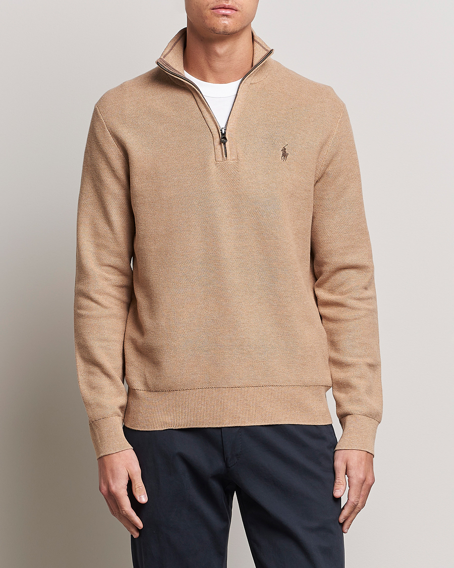 Herren | Pullover | Polo Ralph Lauren | Textured Half-Zip Camel Melange
