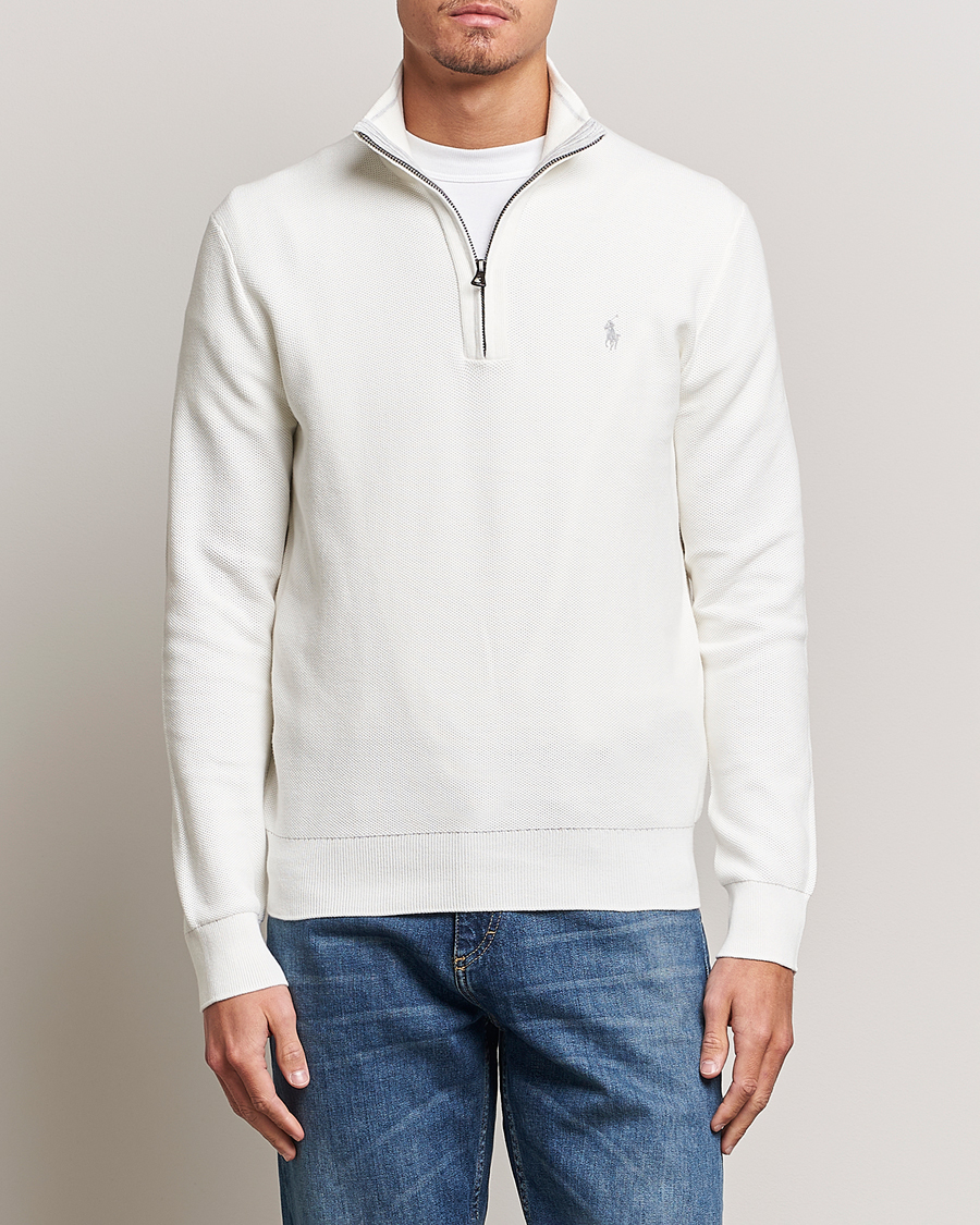 Herren | Pullover | Polo Ralph Lauren | Textured Half-Zip Deckwash White