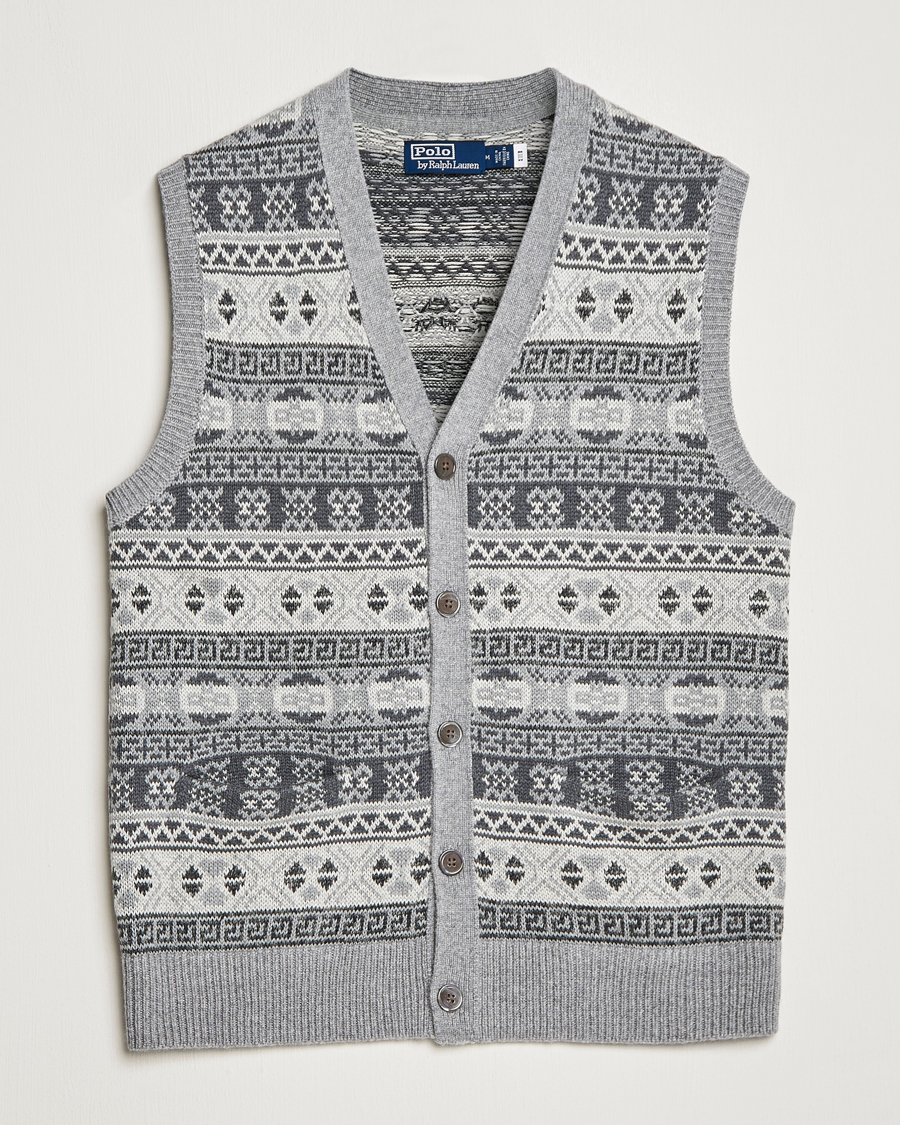 Herren | Pullover | Polo Ralph Lauren | Knitted Fairisle Vest Grey