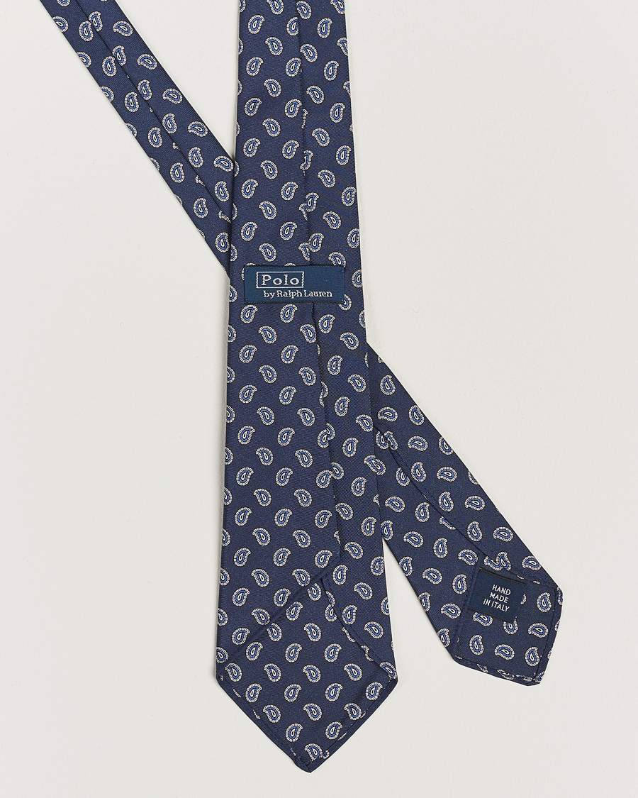 Herren | Polo Ralph Lauren Vintage Foulard Printed Tie Navy/Blue | Polo Ralph Lauren | Vintage Foulard Printed Tie Navy/Blue