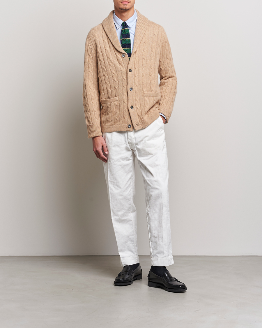 Herren | Pullover | Polo Ralph Lauren | Cashmere Cable Shawl Collar Cardigan Camel Melange