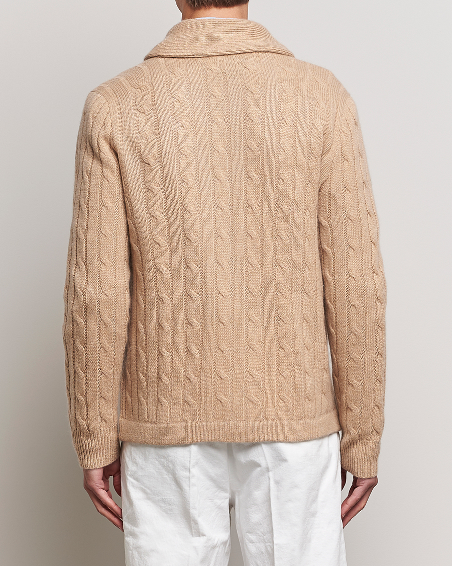 Herren | Pullover | Polo Ralph Lauren | Cashmere Cable Shawl Collar Cardigan Camel Melange
