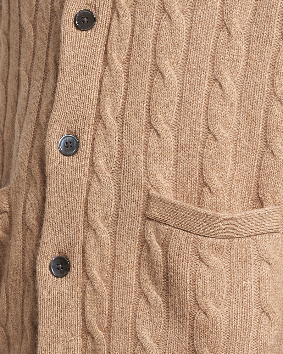 Herren | Pullover | Polo Ralph Lauren | Cashmere Cable Shawl Collar Cardigan Camel Melange