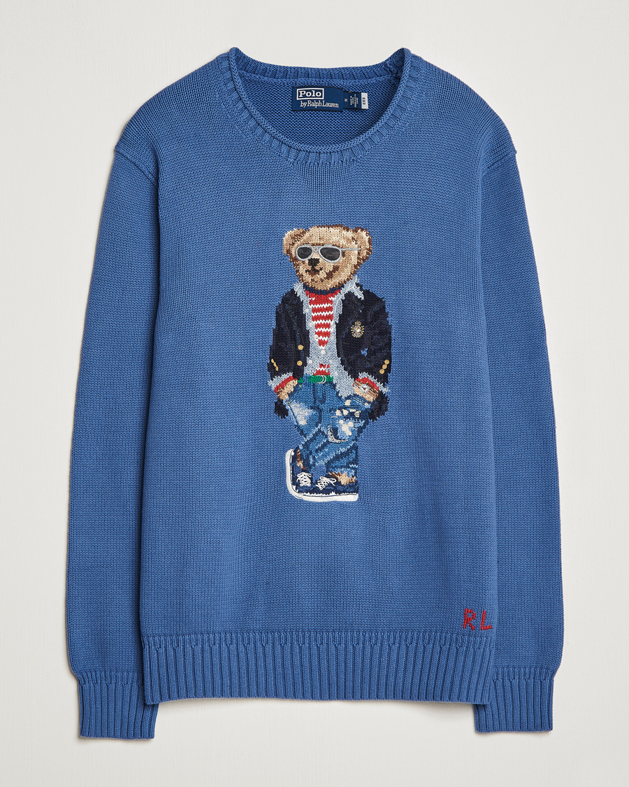 Herren | Pullover | Polo Ralph Lauren | Cotton Knitted Bear Sweater Blue Haven