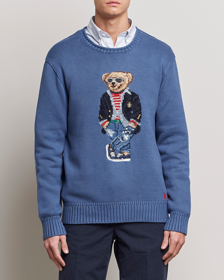 Herren | Pullover | Polo Ralph Lauren | Cotton Knitted Bear Sweater Blue Haven