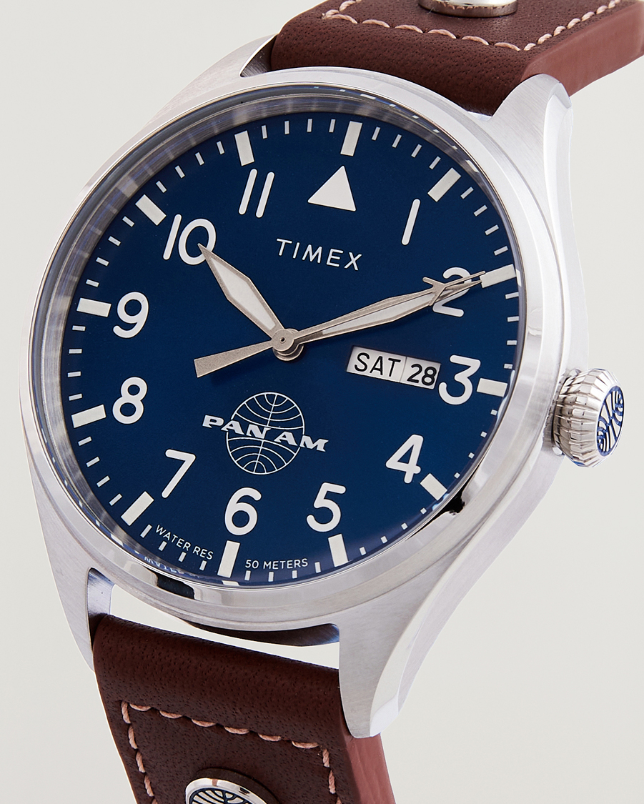 Herren | Timex Pan Am Waterbury Chronograph 42mm Blue Dial | Timex | Pan Am Waterbury Chronograph 42mm Blue Dial
