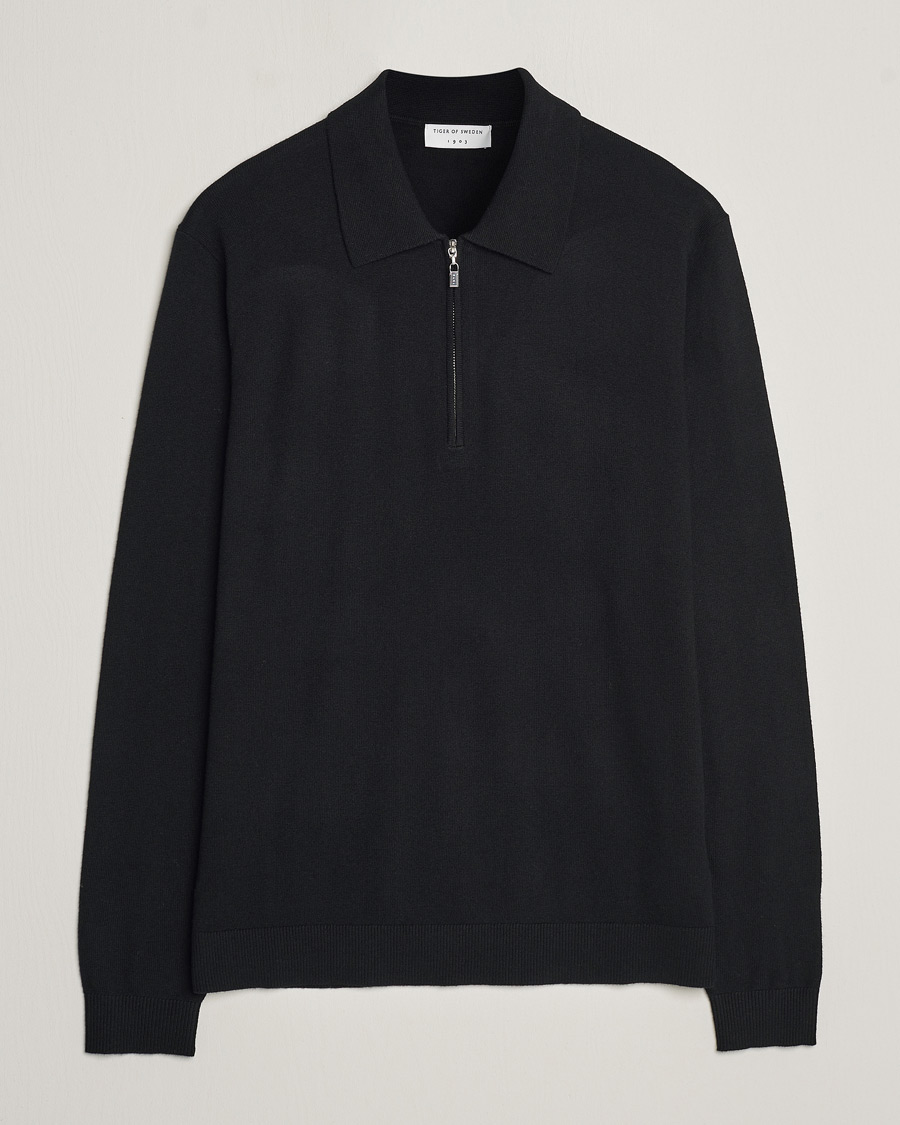 Herren | Pullover | Tiger of Sweden | Orbit Half Zip Merino Black