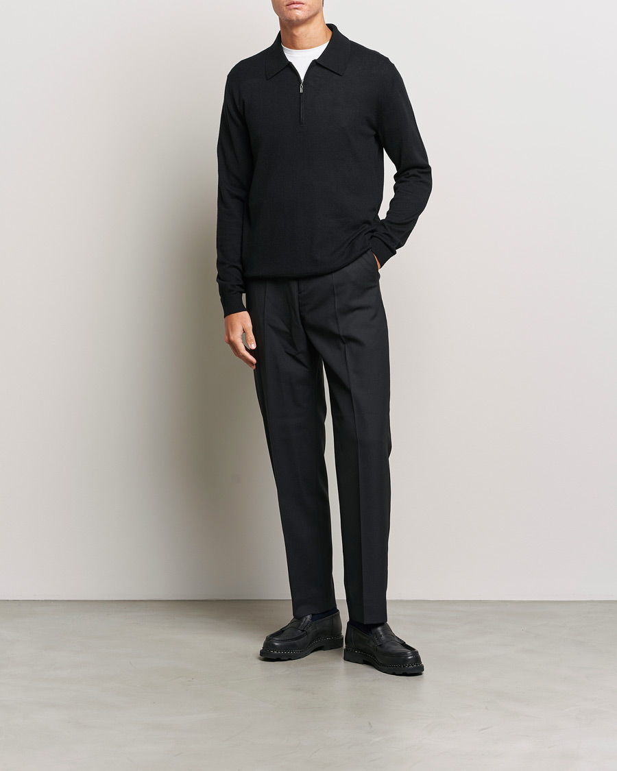 Herren | Pullover | Tiger of Sweden | Orbit Half Zip Merino Black