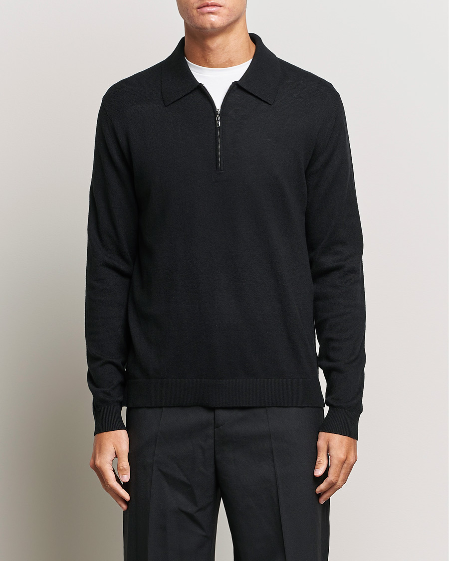 Herren | Pullover | Tiger of Sweden | Orbit Half Zip Merino Black