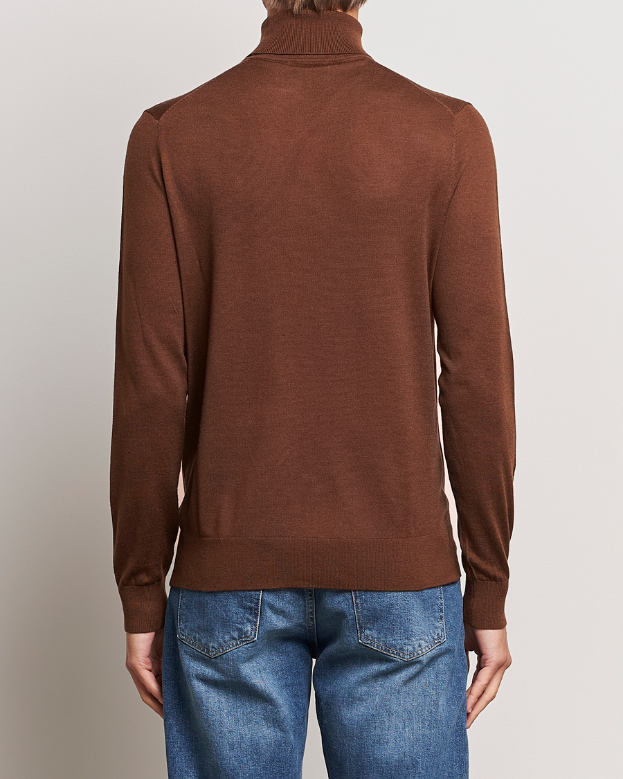 Herren | Pullover | Tiger of Sweden | Nevile Extra Fine Merino Polo Golden Copper