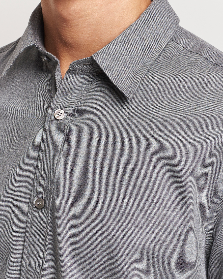 Herren | Hemden | Tiger of Sweden | Benjamin Flannel Shirt  Grey Melange