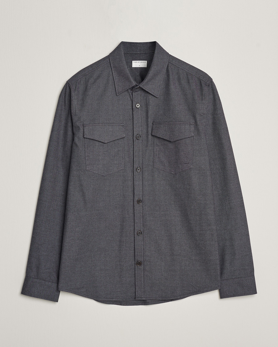 Herren | Hemden | Tiger of Sweden | Arnou Cotton Pocket Shirt Grey
