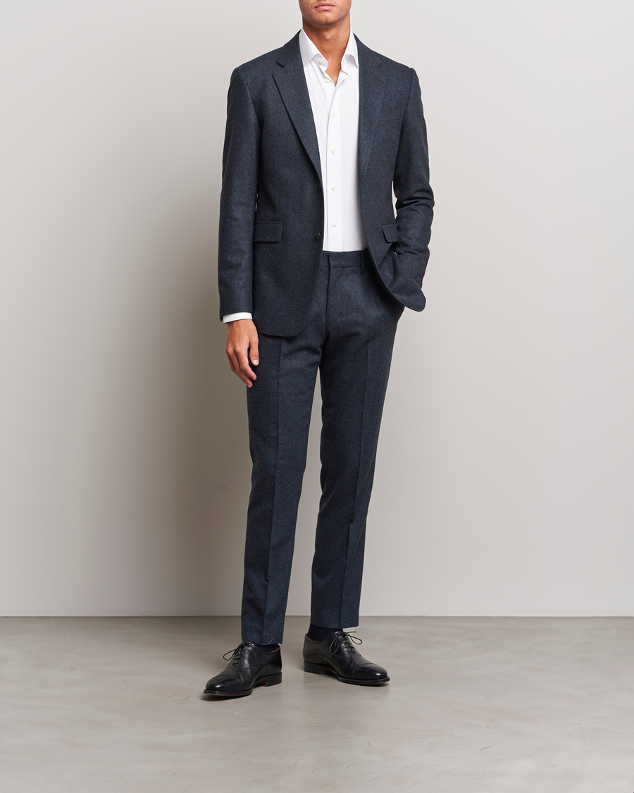 Herren | Hosen | Tiger of Sweden | Tenutas Brushed Wool Trousers Midnight Blue