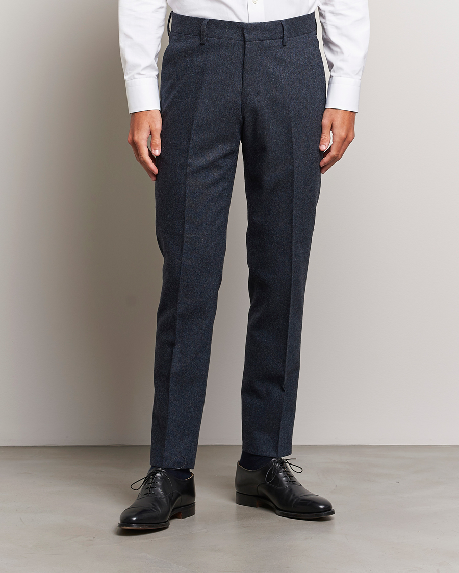 Herren | Hosen | Tiger of Sweden | Tenutas Brushed Wool Trousers Midnight Blue