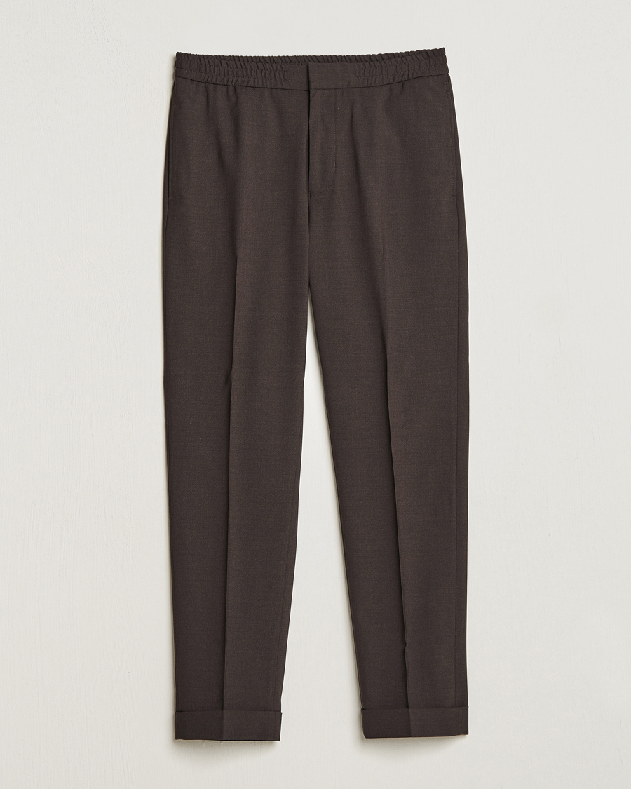 Herren | Hosen | Tiger of Sweden | Taven Drawstring Wool Trousers Coffee