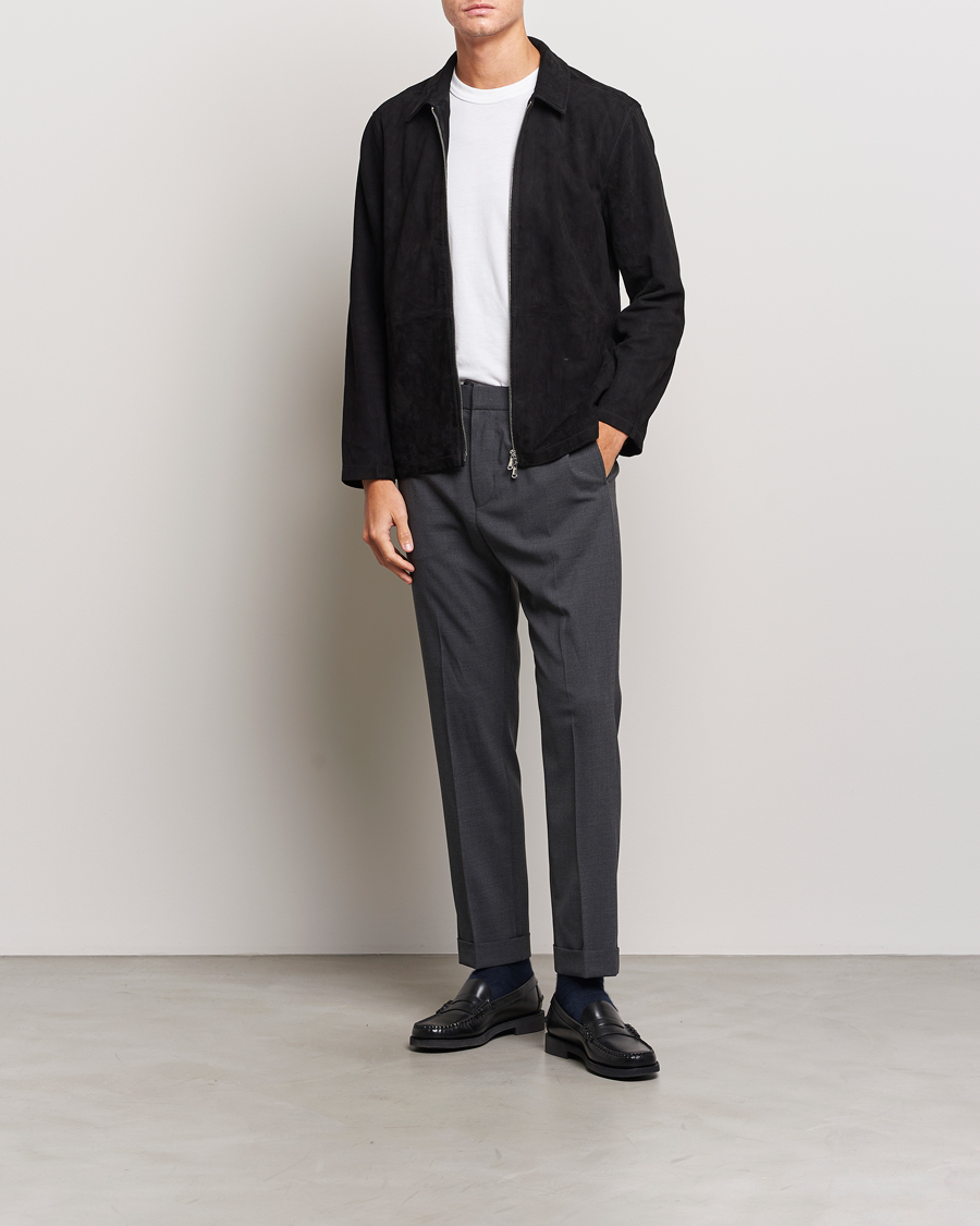 Herren | Hosen | Tiger of Sweden | Taven Drawstring Wool Trousers Dark Grey Melange