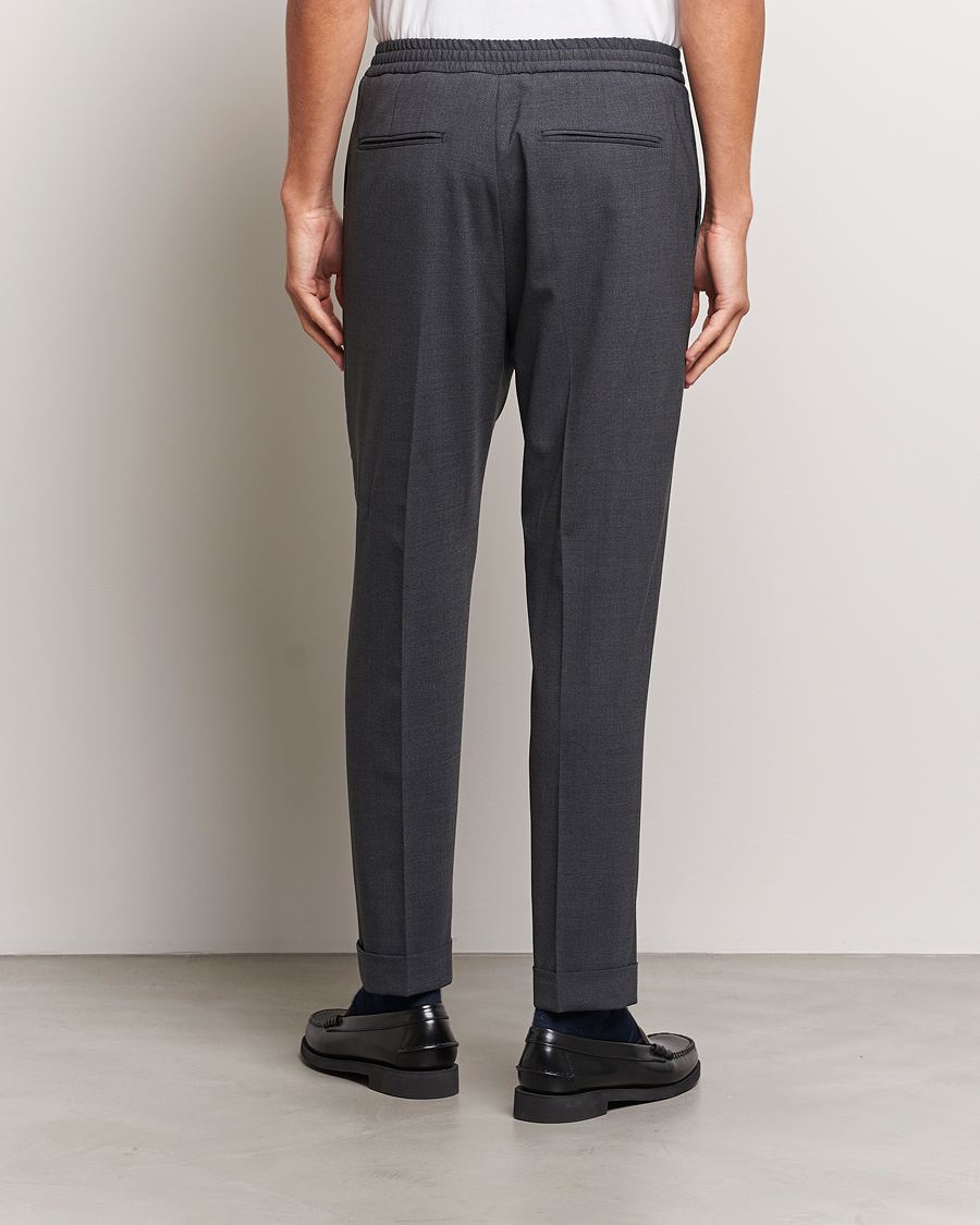 Herren | Hosen | Tiger of Sweden | Taven Drawstring Wool Trousers Dark Grey Melange