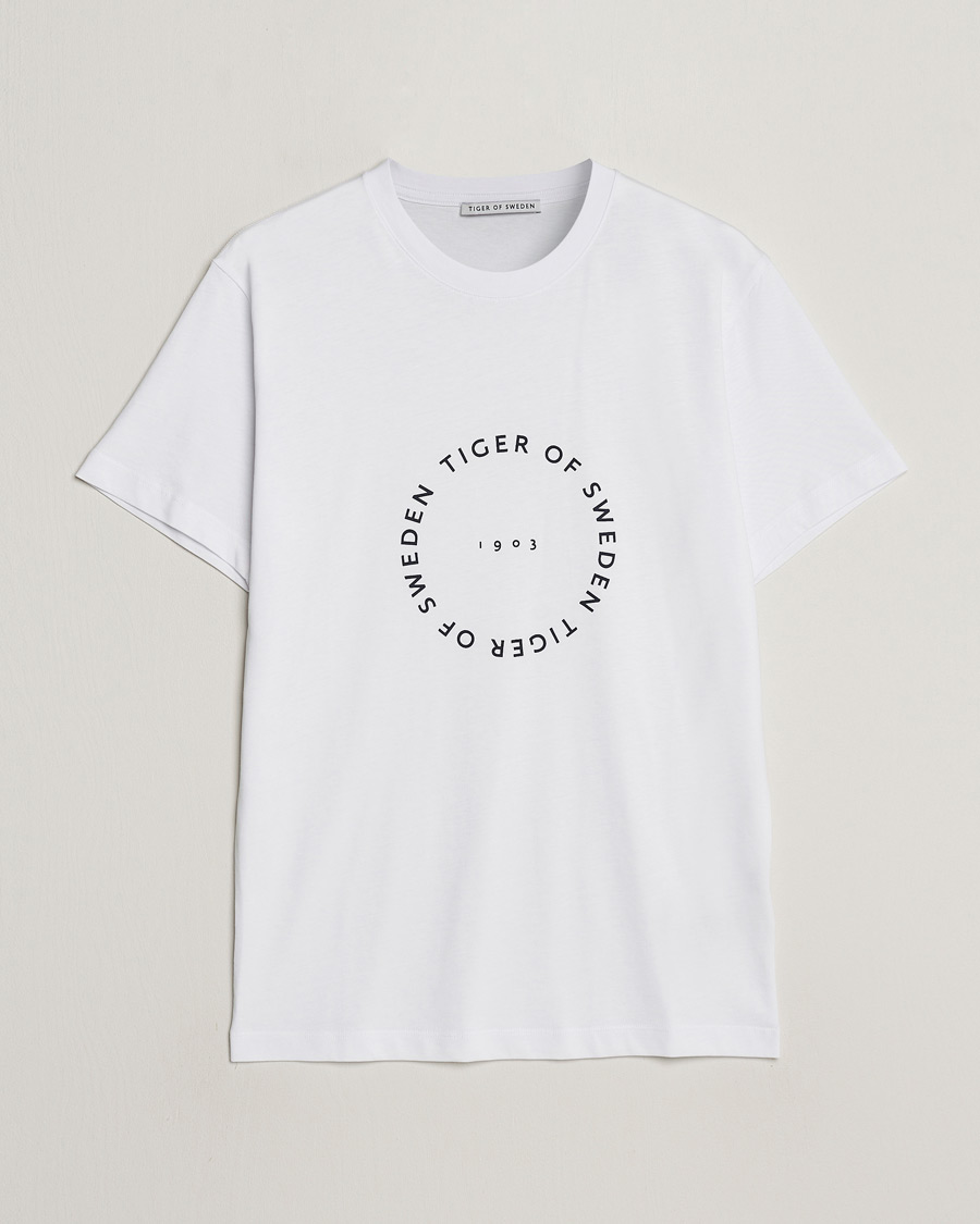 Herren | T-Shirts | Tiger of Sweden | Dillan Crew Neck Logo T-Shirt Pure White