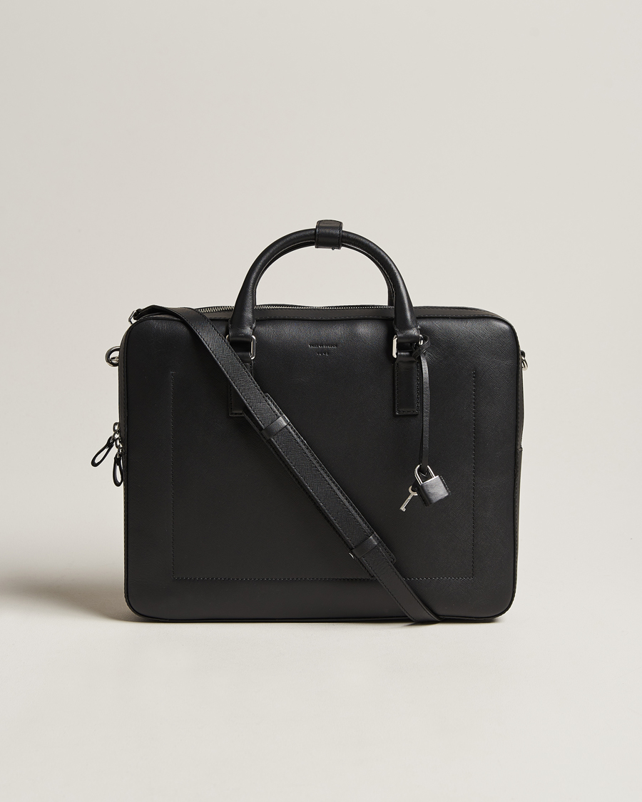 Herren | Tiger of Sweden Bowe Leather Briefcase Black | Tiger of Sweden | Bowe Leather Briefcase Black