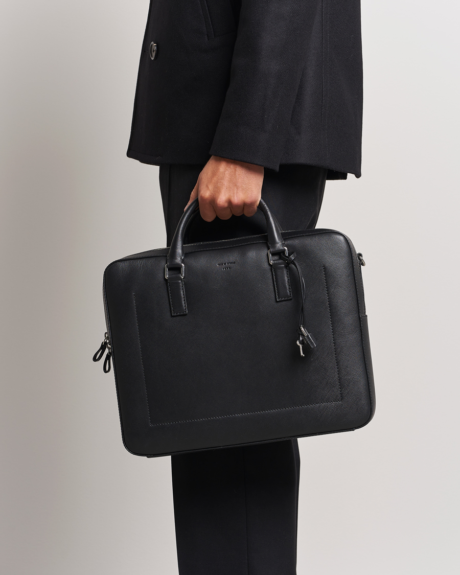 Herren | Tiger of Sweden Bowe Leather Briefcase Black | Tiger of Sweden | Bowe Leather Briefcase Black