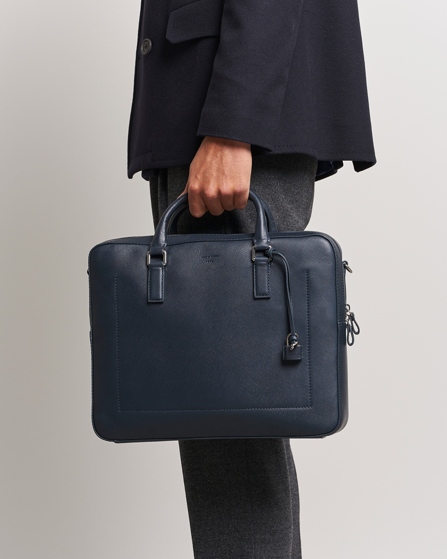 Herren | Tiger of Sweden Bowe Leather Briefcase Midnight Blue | Tiger of Sweden | Bowe Leather Briefcase Midnight Blue