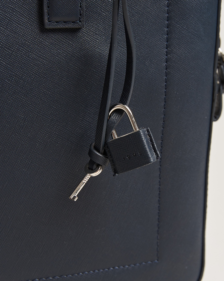 Herren | Tiger of Sweden Bowe Leather Briefcase Midnight Blue | Tiger of Sweden | Bowe Leather Briefcase Midnight Blue