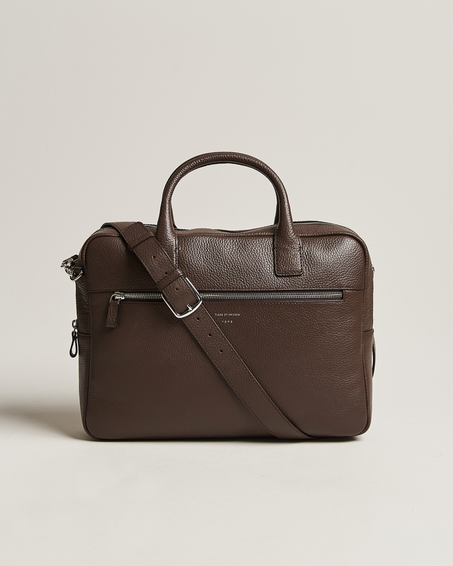 Herren | Tiger of Sweden Beckholmen Leather Briefcase Brown | Tiger of Sweden | Beckholmen Leather Briefcase Brown