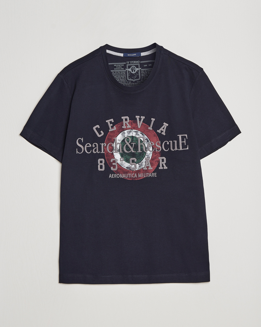 Herren | T-Shirts | Aeronautica Militare | Cotton T-Shirt Navy