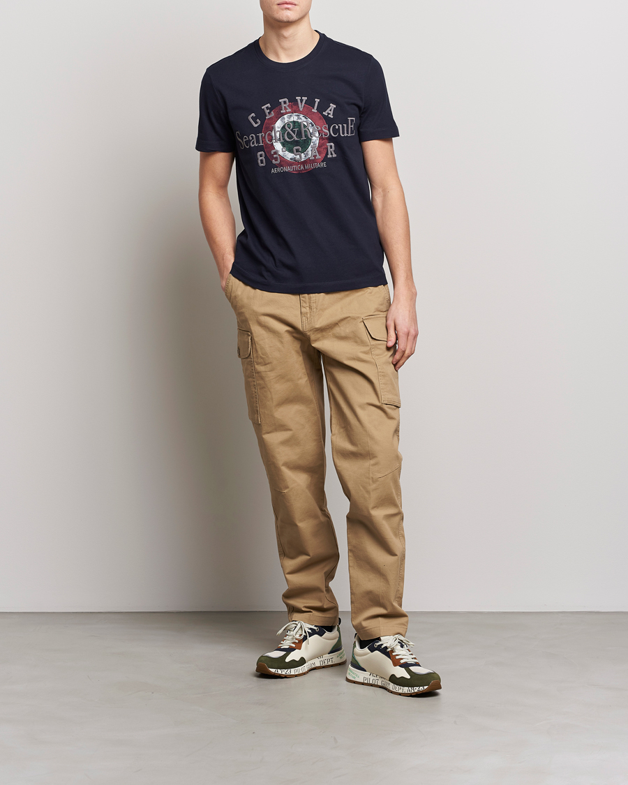 Herren | T-Shirts | Aeronautica Militare | Cotton T-Shirt Navy