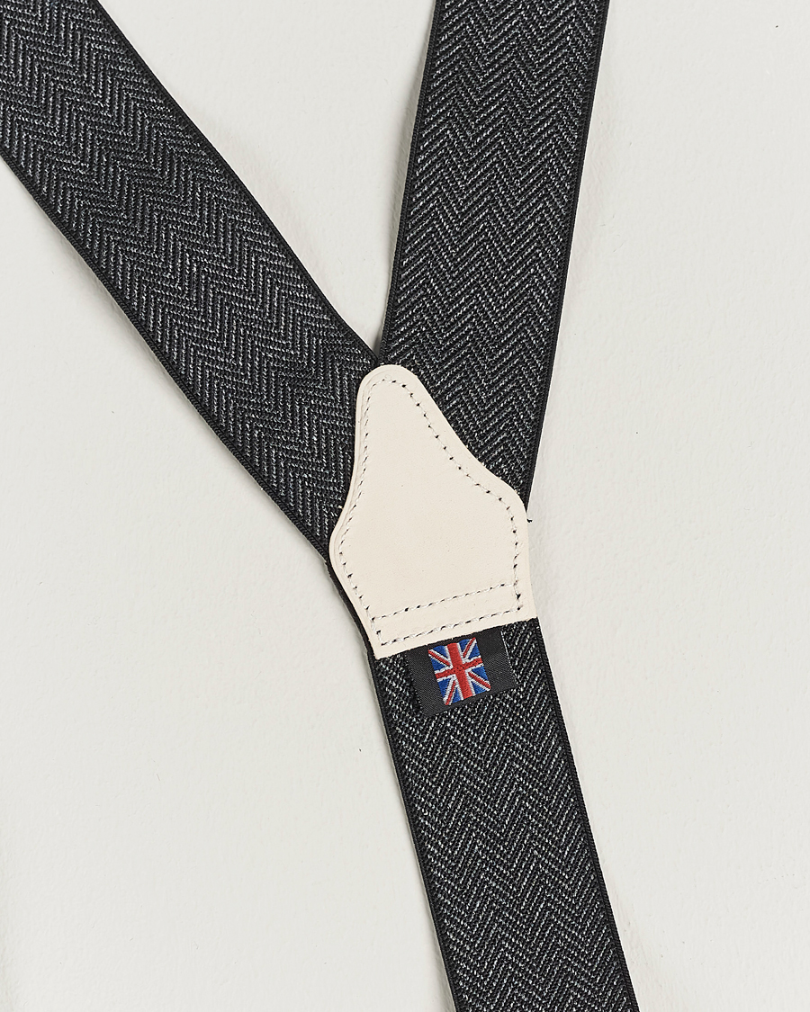 Herren | Hosenträger | Albert Thurston | Elastic Herringbone Braces 35mm Grey