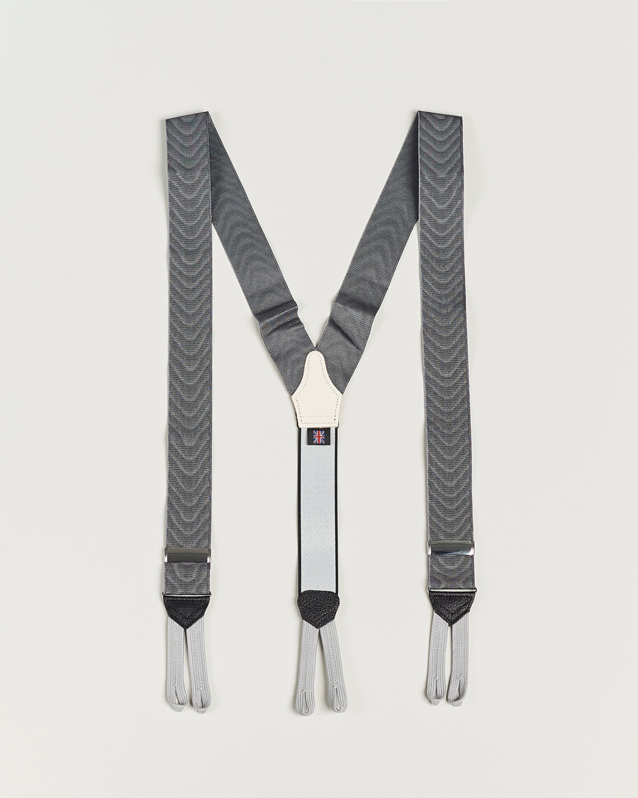 Herren | Albert Thurston Moiré Braces 40mm Grey | Albert Thurston | Moiré Braces 40mm Grey