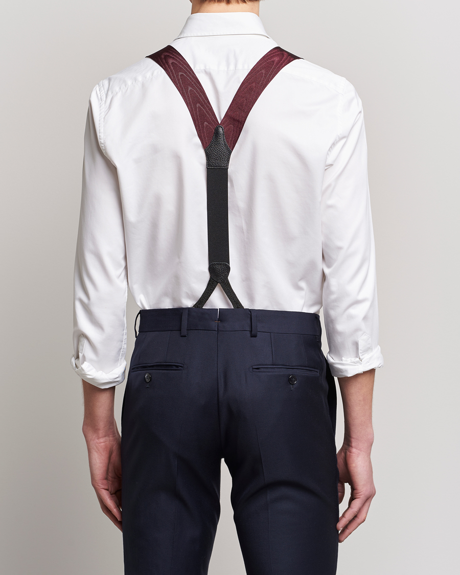 Herren | Albert Thurston Moiré Braces 40mm Wine | Albert Thurston | Moiré Braces 40mm Wine