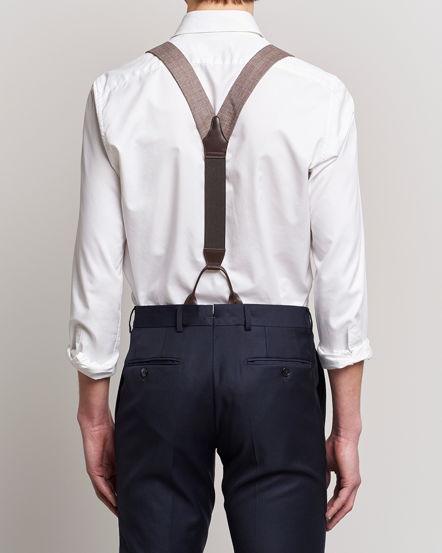 Herren | Albert Thurston Linen Braces Brown | Albert Thurston | Linen Braces Brown