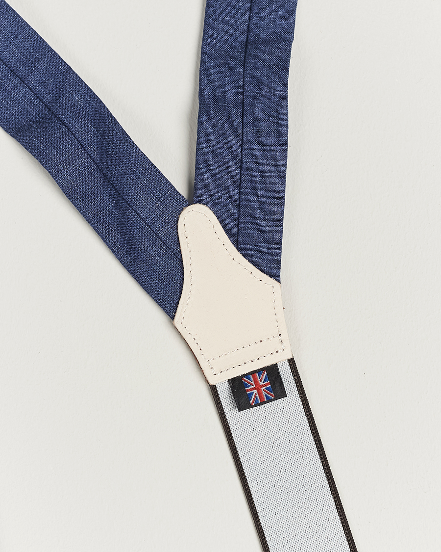 Herren | Albert Thurston Linen Braces Blue | Albert Thurston | Linen Braces Blue