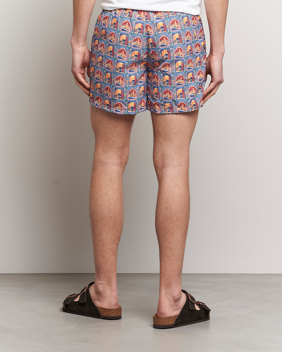 Herren | Badehosen | Ripa Ripa | Printed Swimshorts Orange/Light Blue