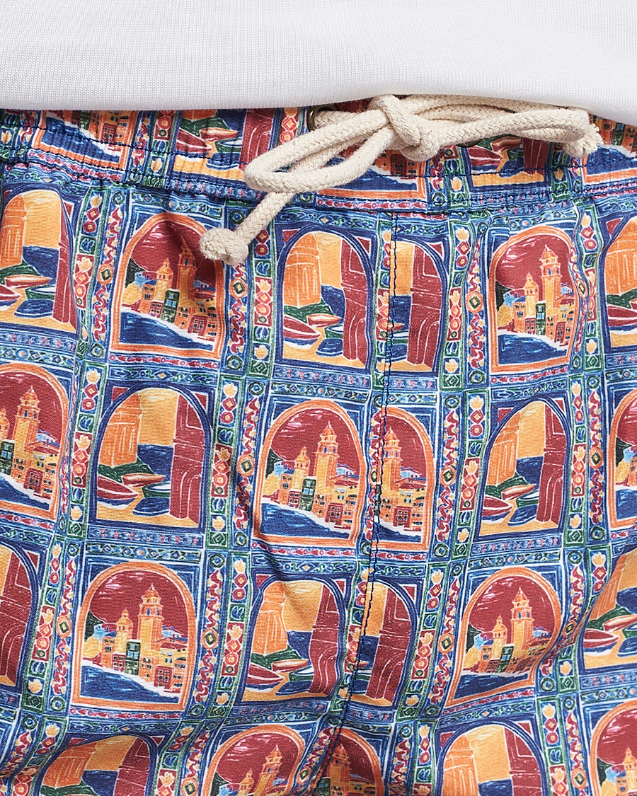 Herren | Badehosen | Ripa Ripa | Printed Swimshorts Orange/Light Blue