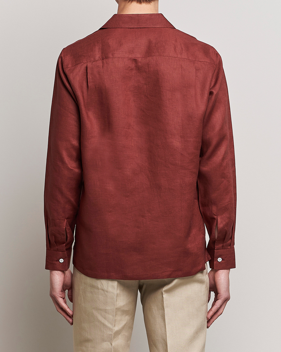 Herren | Hemden | Beams F | Relaxed Linen Shirt Brick
