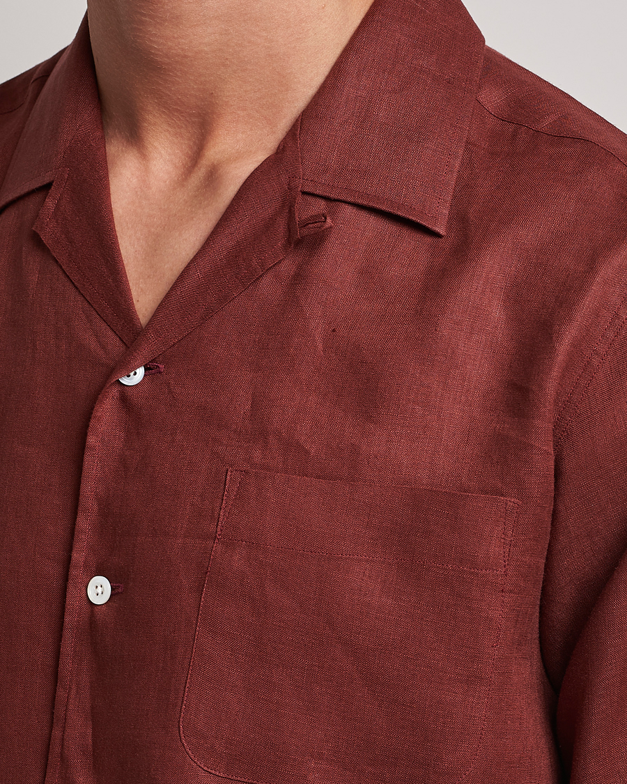 Herren | Hemden | Beams F | Relaxed Linen Shirt Brick