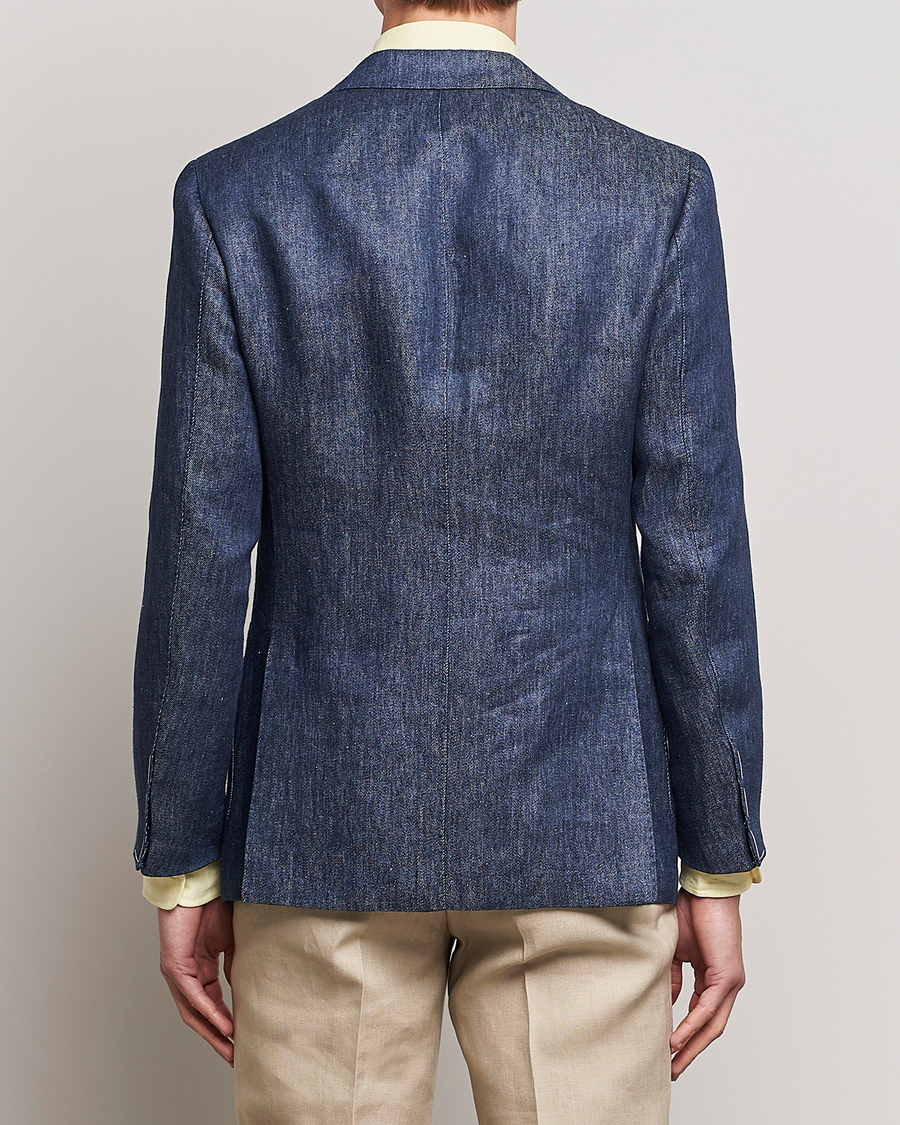 Herren | Sakkos | Beams F | Patch Pocket Linen Blazer Indigo