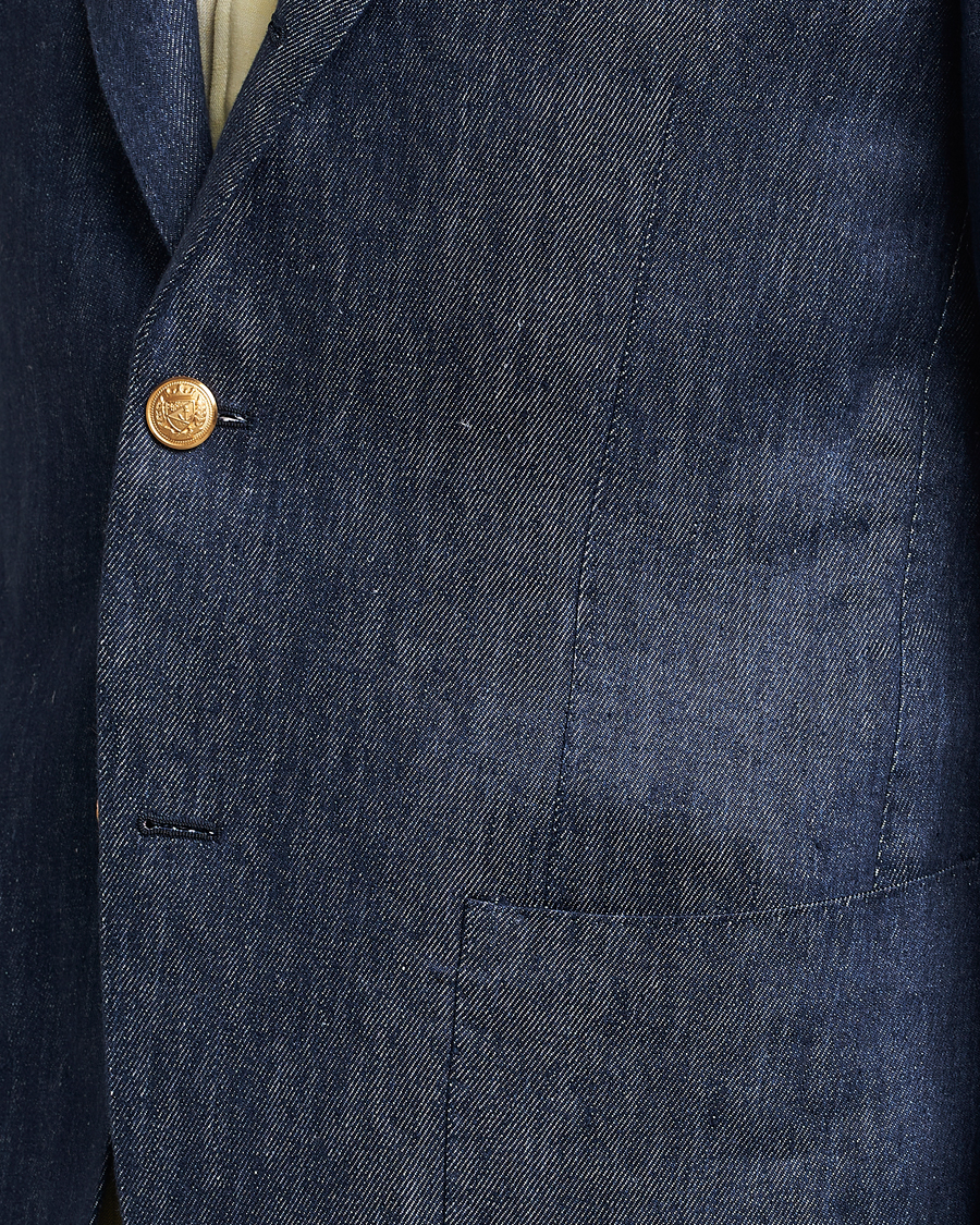 Herren | Sakkos | Beams F | Patch Pocket Linen Blazer Indigo