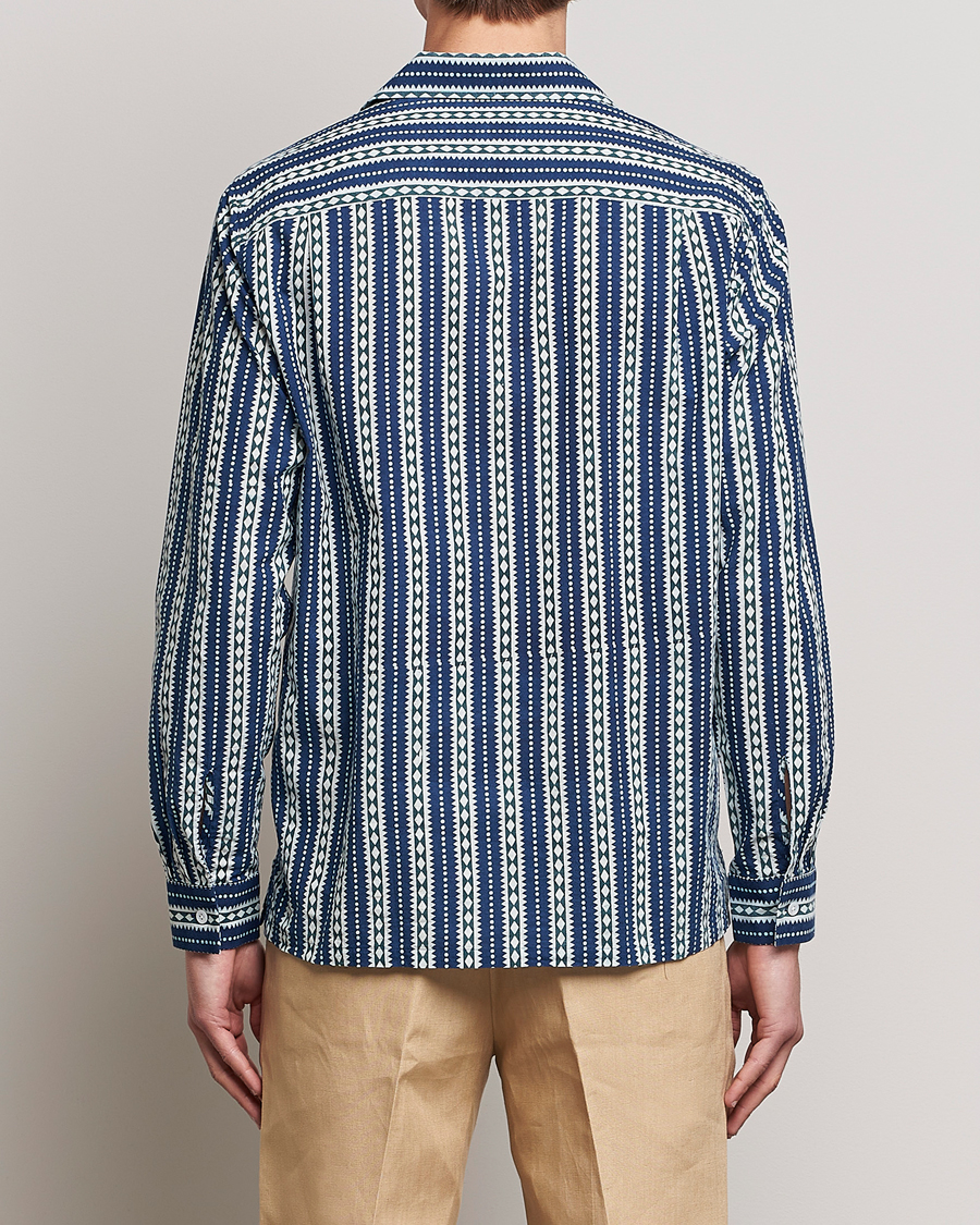 Herren | Hemden | Beams F | Relaxed Cotton Shirt Blue Stripes