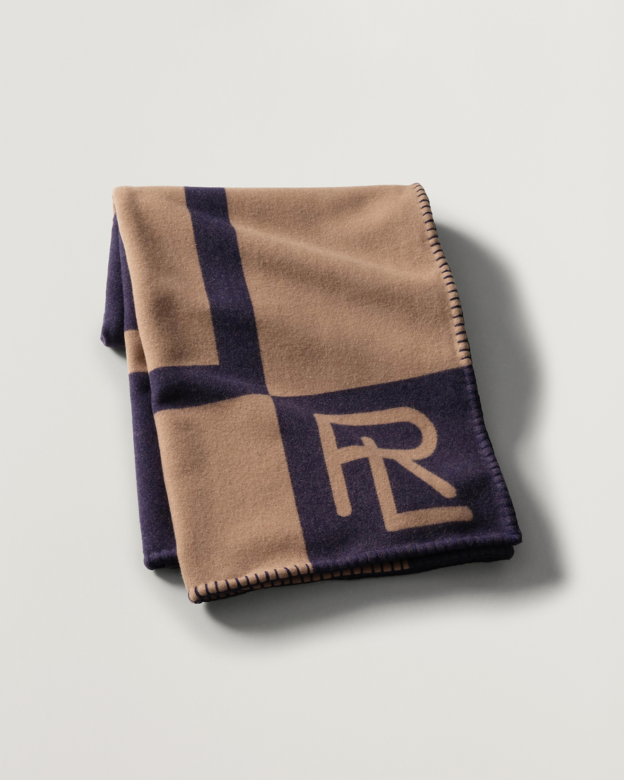 Herren | Ralph Lauren Home Northam RL Graphic Colour Block Wool Throw Camel/Navy | Ralph Lauren Home | Northam RL Graphic Colour Block Wool Throw Camel/Navy