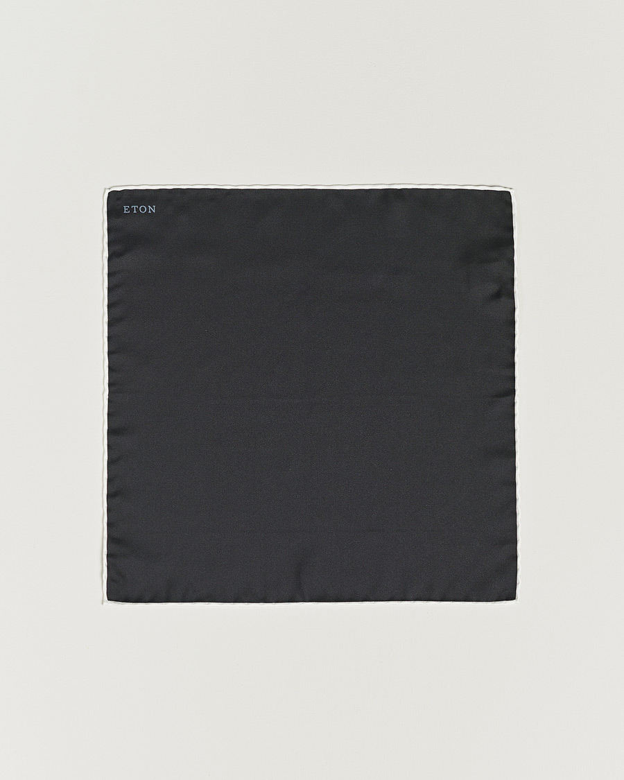 Herren | Eton Silk Pocket Square Black | Eton | Silk Pocket Square Black