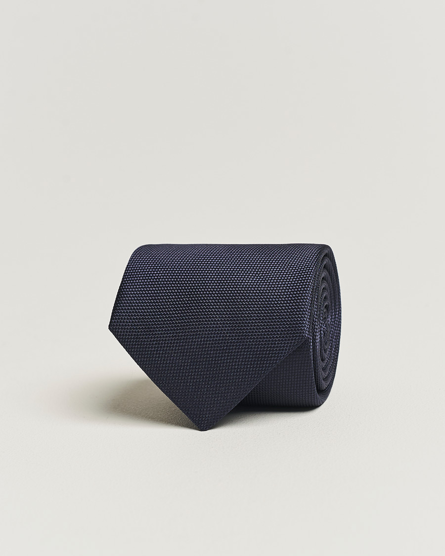 Herren | Krawatten | Eton | Silk Basket Weave Tie Navy